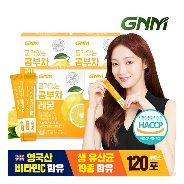 자연의품격 [GNM자연의품격] 품격있는 콤부차 레몬 비타민C 유산균 스틱 30포 X 4박스 (총 120포)