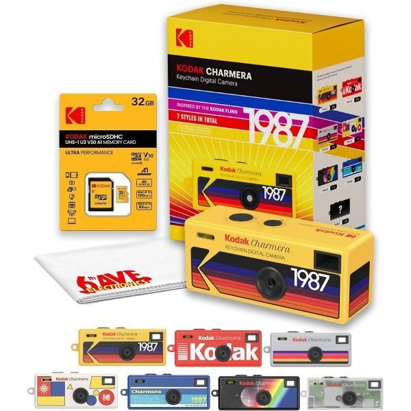 KODAK [해외] 코닥 차메라 키체인 디지털 카메라 블라인드 박스 여행 셀카 일상 추억 포켓 레트로 KDKRK0601 32GB microSD 극세사 천 4