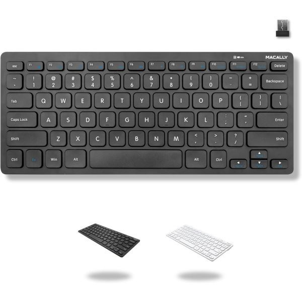 Macally [해외] 맥칼리 미니 컴팩트 키보드 데스크탑 PC 서피스 크롬북 노트북 랩톱용 무선 2.4G USB를 지원하는 슬림 여행용 소형