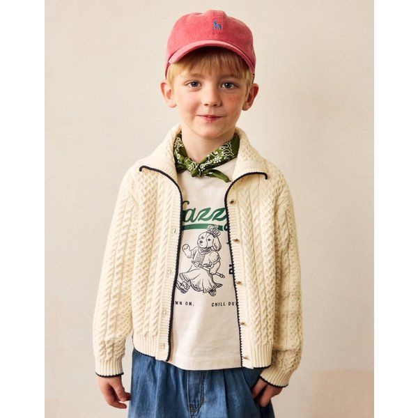 헤지스키즈 [26SS [KIDS 아이보리 짜임 면혼방 가디건 HBSW6EK11IV 512203