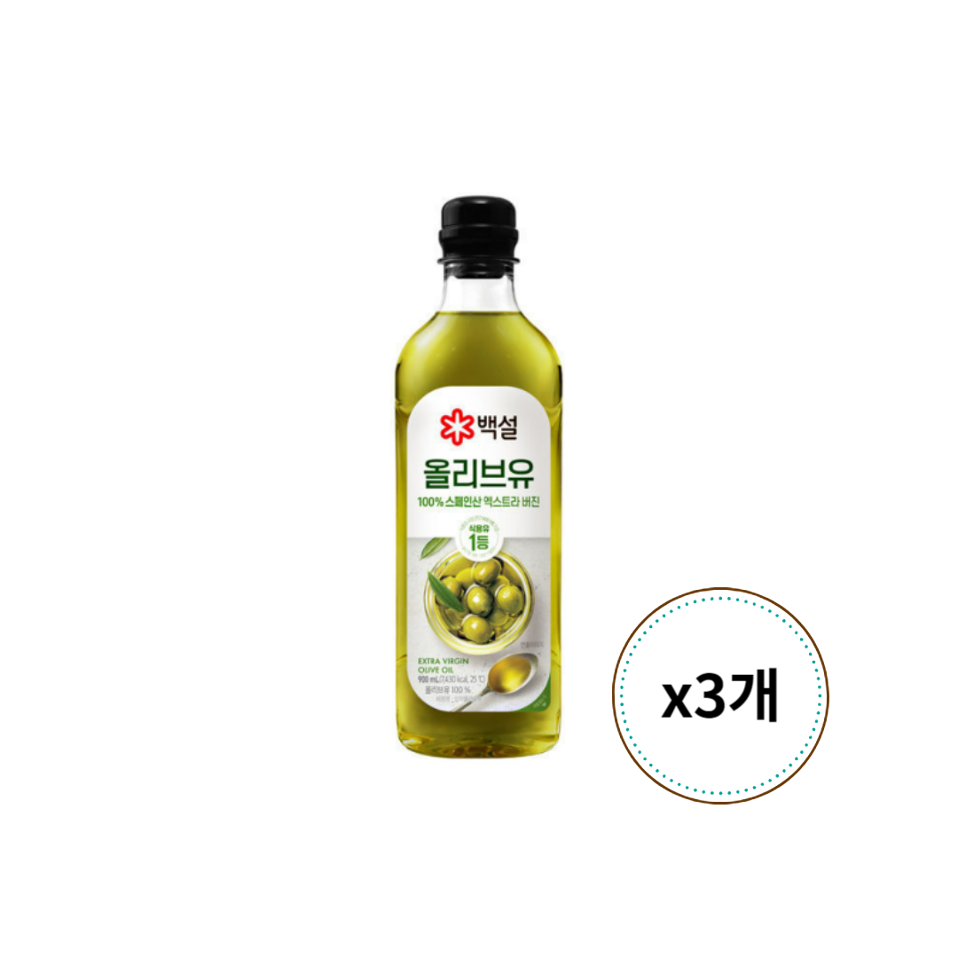 CJ제일제당 백설 압착 올리브유 900ml x 3개