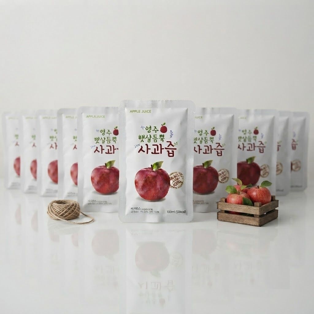 햇살듬뿍 사과즙 100mlX100포 대용량 100포 벌크형