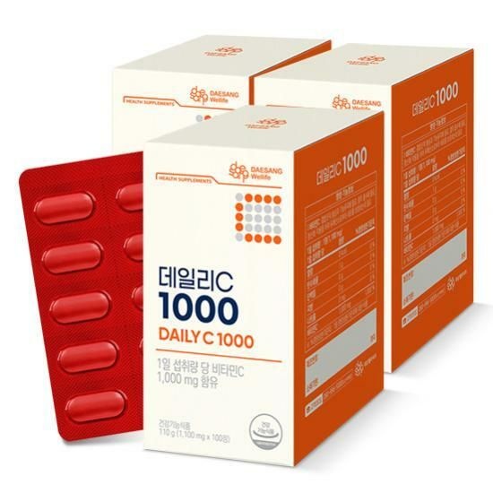 [대상웰라이프] 데일리C 1000(1,100 mg x 100정) 3통