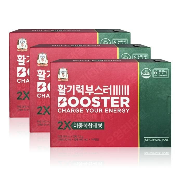 [정관장] 정관장 활기력 부스터 (액상 20ml + 정제 400mg) x 14개입 x 3박스 WYS