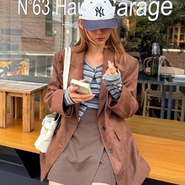 플라스틱아일랜드 투버튼 싱글 스웨이드 자켓 (PR3TJ961) PR3TJ961 533453