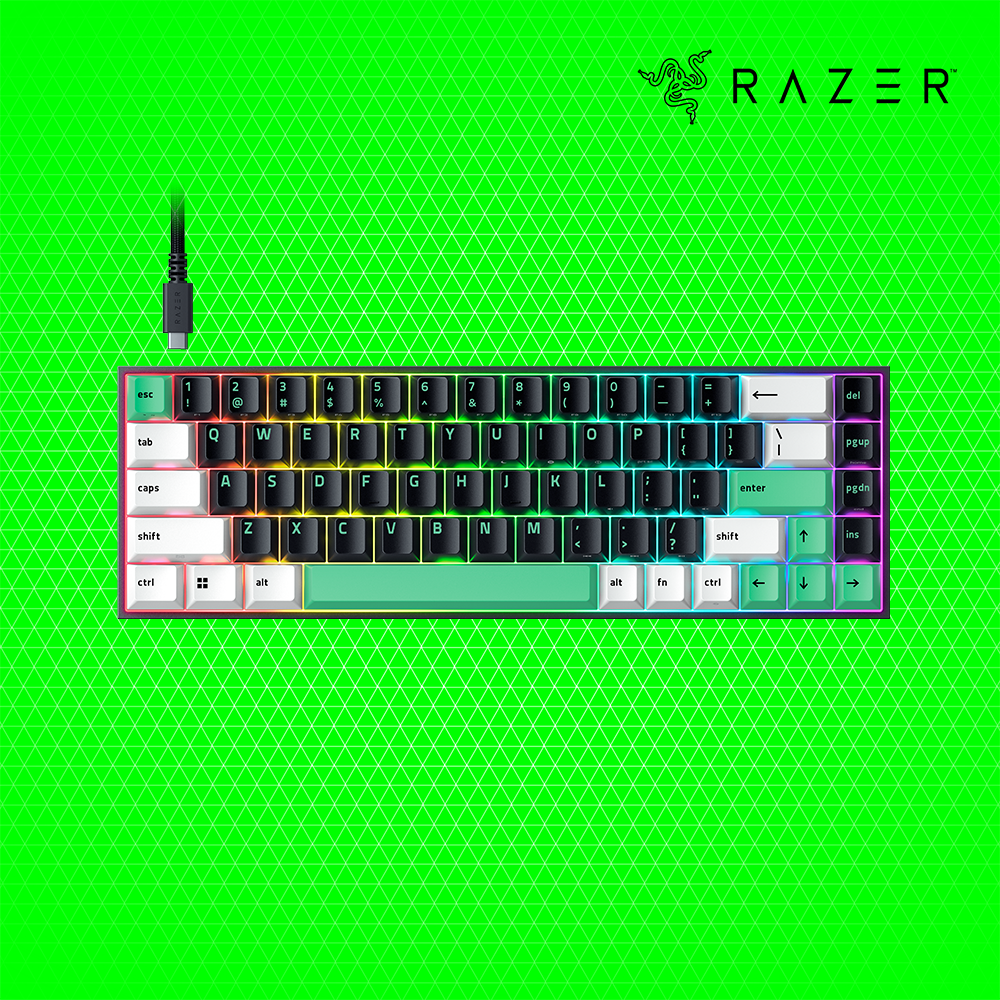 RAZER 레이저코리아 레클루사 X 미니 65% Reclusa X Mini 65% US 오렌지 택타일 핫스왑 유선 게이밍키보드