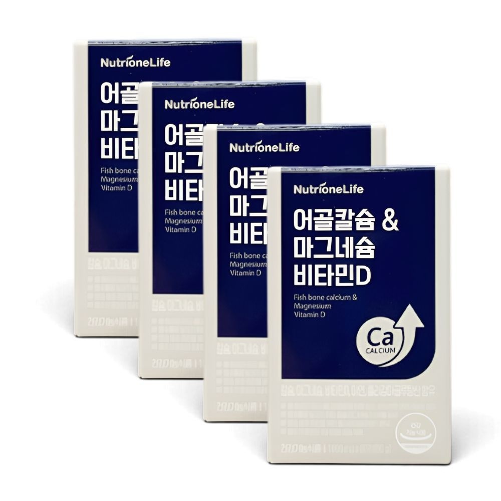 뉴트리원 어골칼슘 마그네슘 비타민D 1000mg x 60정 4개