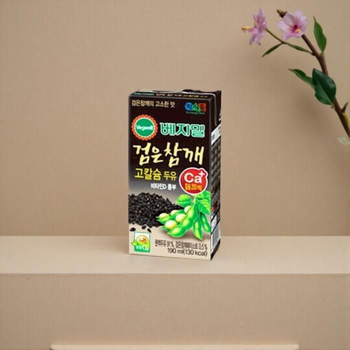 정식품 검은 참깨 고칼슘 베지밀 두유 190ml, 48개