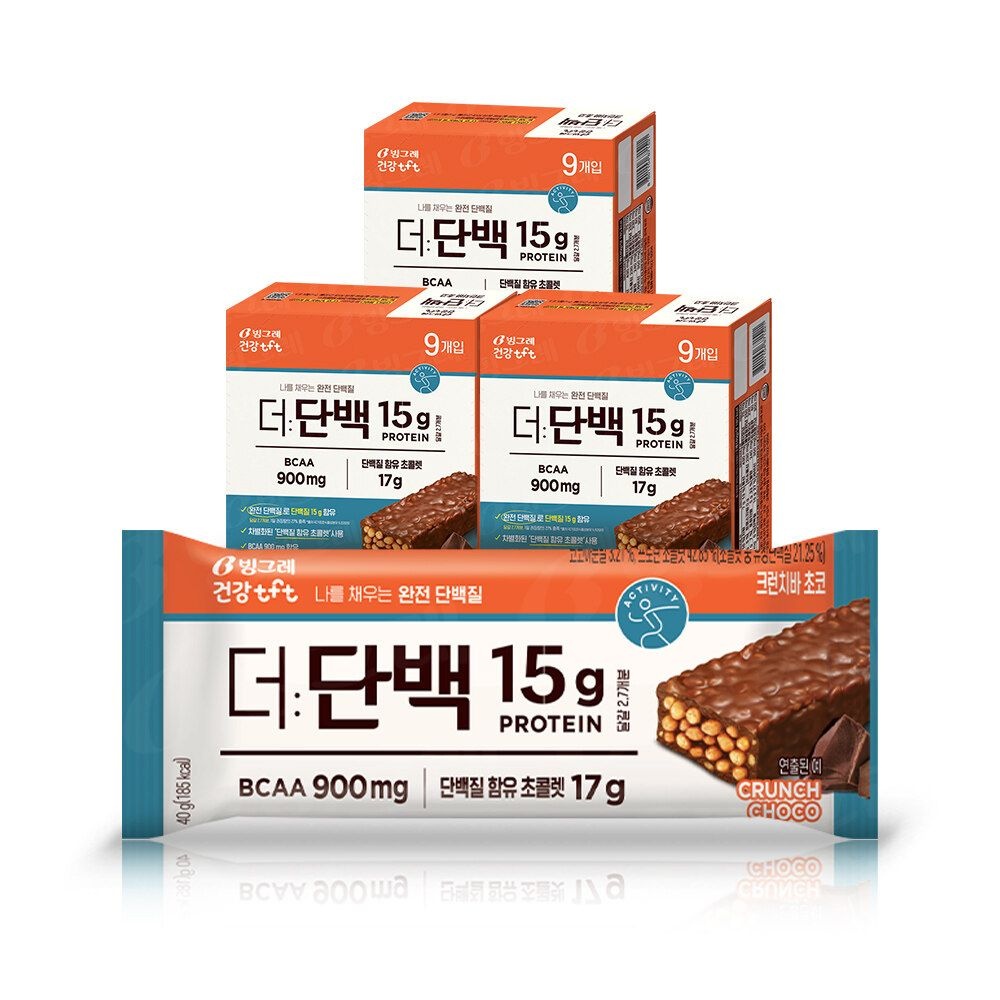 빙그레 더단백 프로틴바 27개입 크런치바 초코