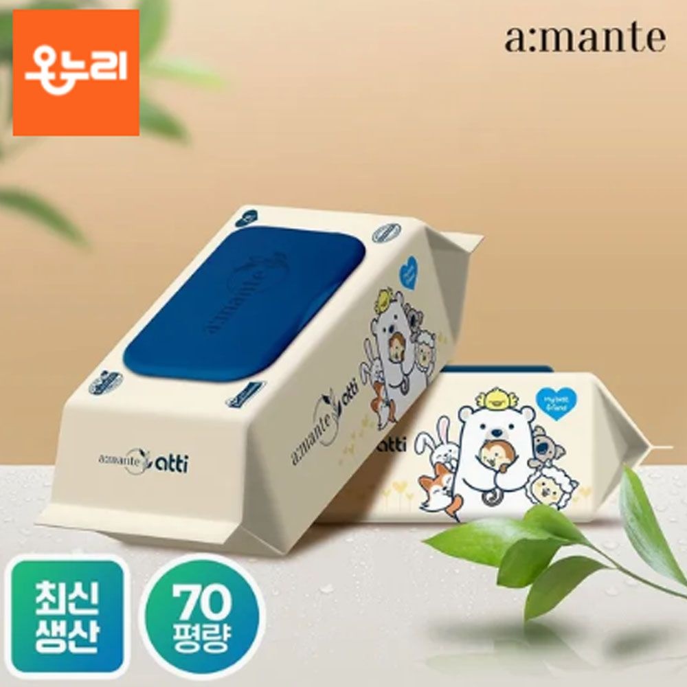 [온누리7%혜택] 아망떼 두꺼운 프리미엄 고평량 물티슈 70매 10팩/20 외