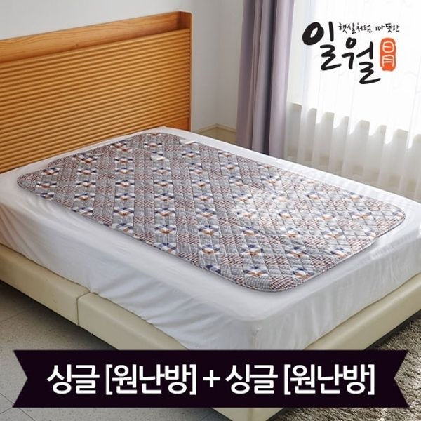 일월 체크브라운 워셔블 전기매트_싱글+싱글(90x180)_디지털(원난...