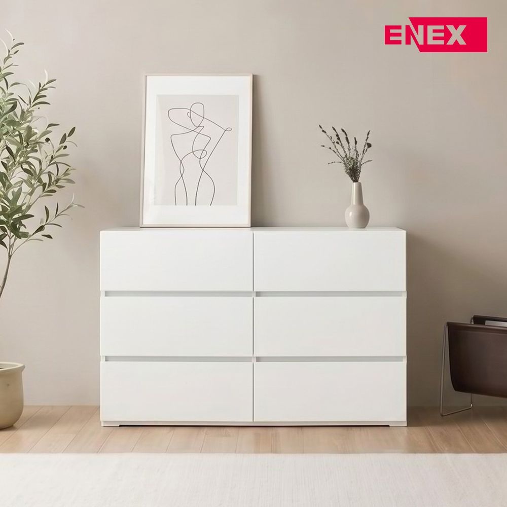 에넥스 E0 그리드 1200 와이드 서랍장 3단 6서랍 1200x500x760mm
