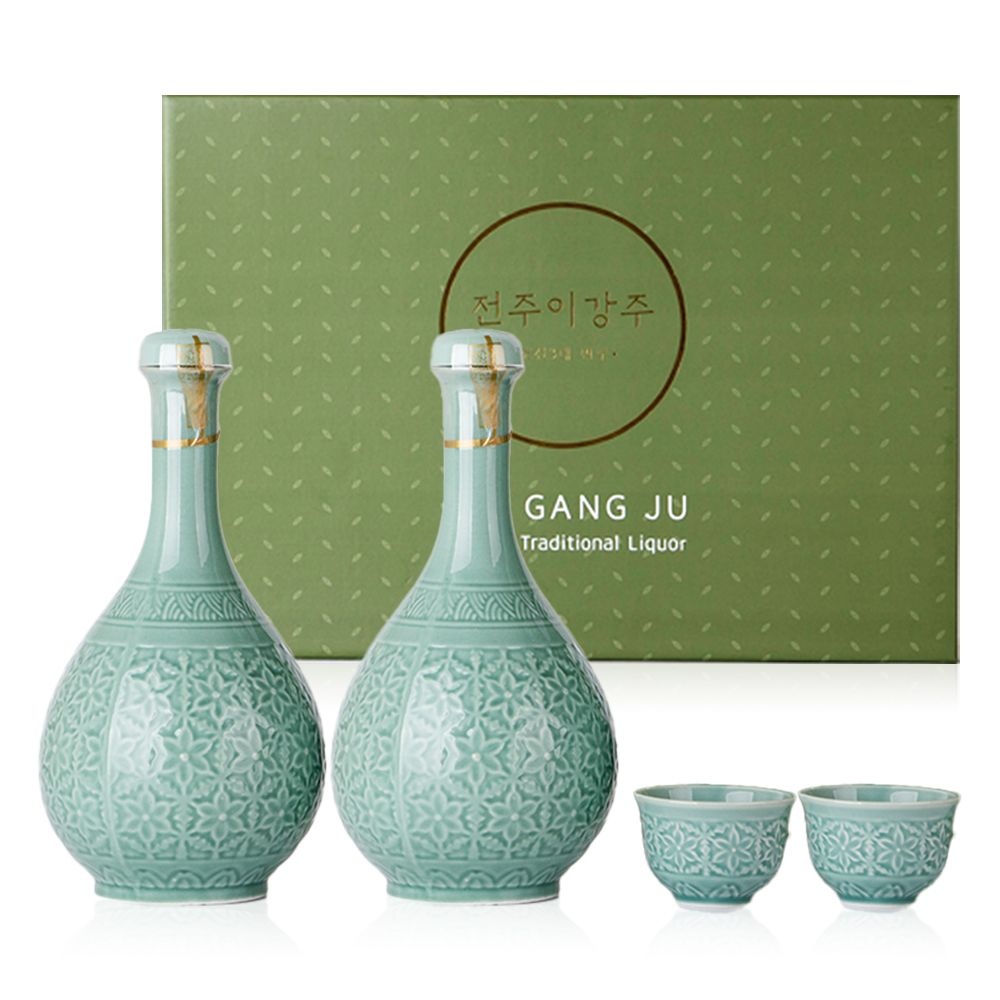전주이강주 주병세트 25도 500ml 2병 잔2 전통주 선물