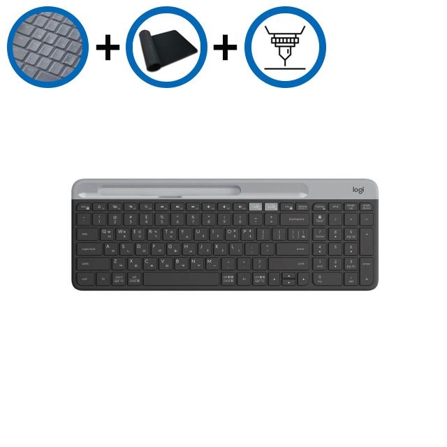 키스킨+장패드+각인서비스 로지텍 K580 무선 블루투스 미니 키보드 블랙