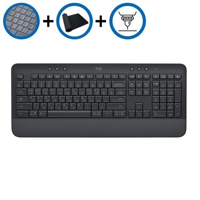 키스킨+장패드+각인서비스 로지텍 시그니처 K650 무선 블루투스 키보드 블랙