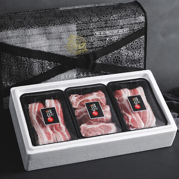 농협안심한우 [농협안심한돈] 명품 한돈 돼지고기 선물세트 1호 1.5kg (삼겹살500gx2팩/목살500g)