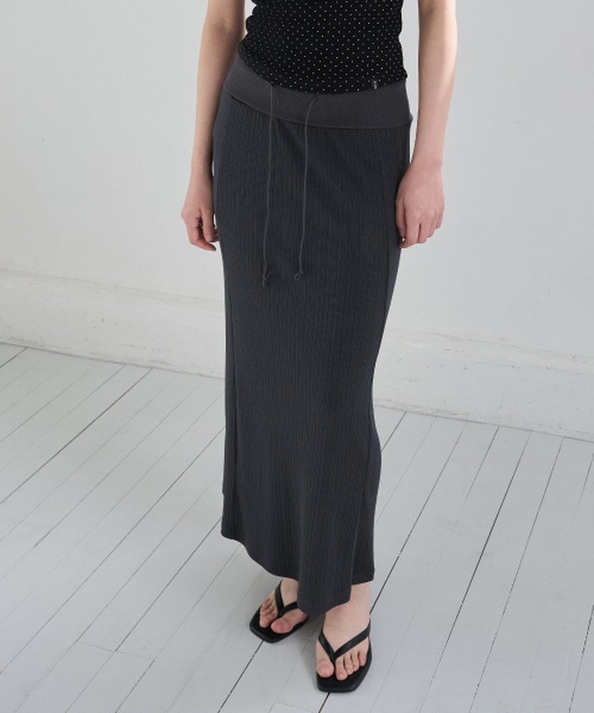 디어스토커 디어스토커 D. BASIC RIBBED FOLD LONG SKIRT - 2 COLOR B26MSK01