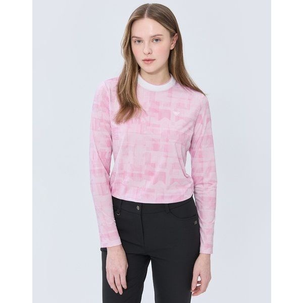 닥스골프 [25SS [PREMIUM 핑크 패턴 냉감 지퍼포인트 베이스레이어 DNTS5B529P2 514213