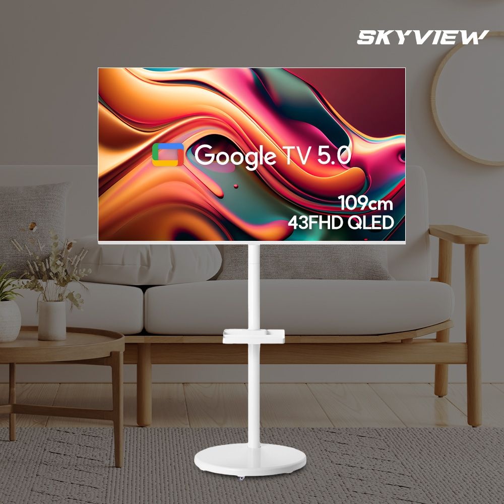스카이뷰 화이트에디션 삼탠바이미 109cm(43인치) FHD QLED 스마트 이동식 TV 중소바이미 삼텐바이미