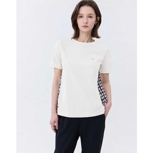 닥스골프 [25SS [스테디셀러 멜란지 체크 백 반팔티셔츠 (BEIGE) WNTS5B905I1 513874