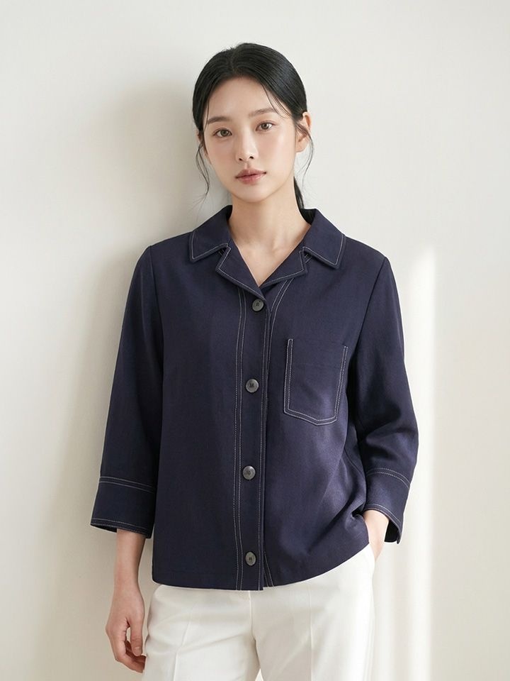 올리비아 하슬러 셋업 크롭 블라우스_OHEMBL107