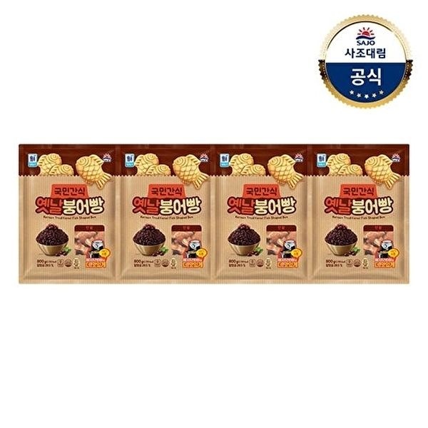 사조 [사조대림][대림냉동] 단팥붕어빵 800g x4개 /대용량