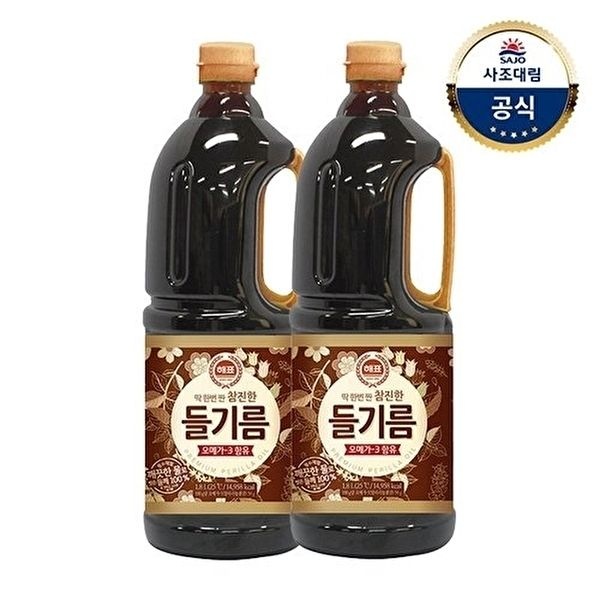 사조 [사조대림][사조대림] 참진한들기름1.8L x2개