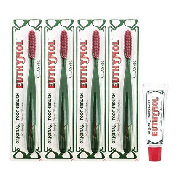 [ EUTHYMOL ] 유시몰 오리지널 클래식 칫솔 1개입 4개+치약 20g