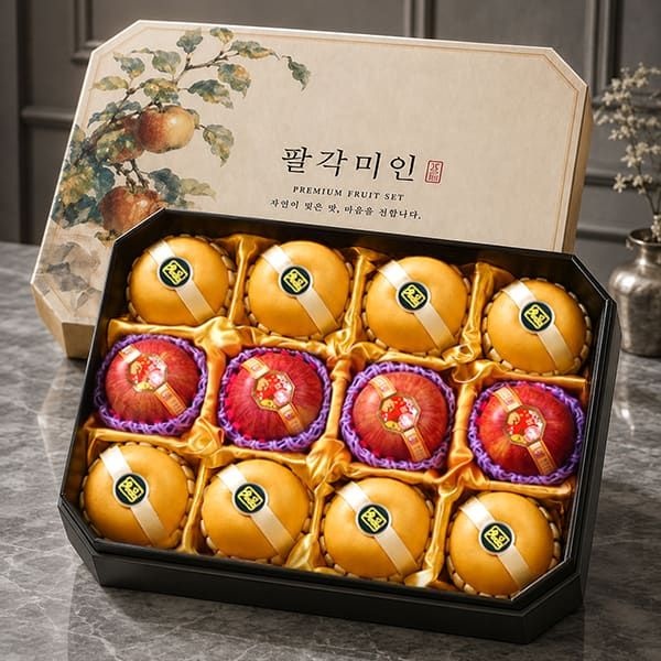 (현대Hmall) [지정일배송] 수려한 과일선물세트 팔각미인7호 6kg내외(사과4+배8)