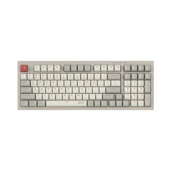 지클릭커 OFFICEPRO WK50 사일런스 M RGB 무소음 방수 무선 블루투스 98 Retro Cappuccino
