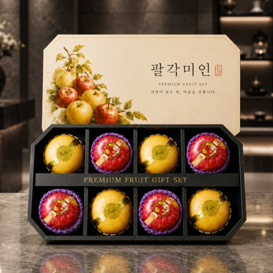 수려한 과일선물세트 팔각미인 소담1호 3.5kg내외(사과4+배4)