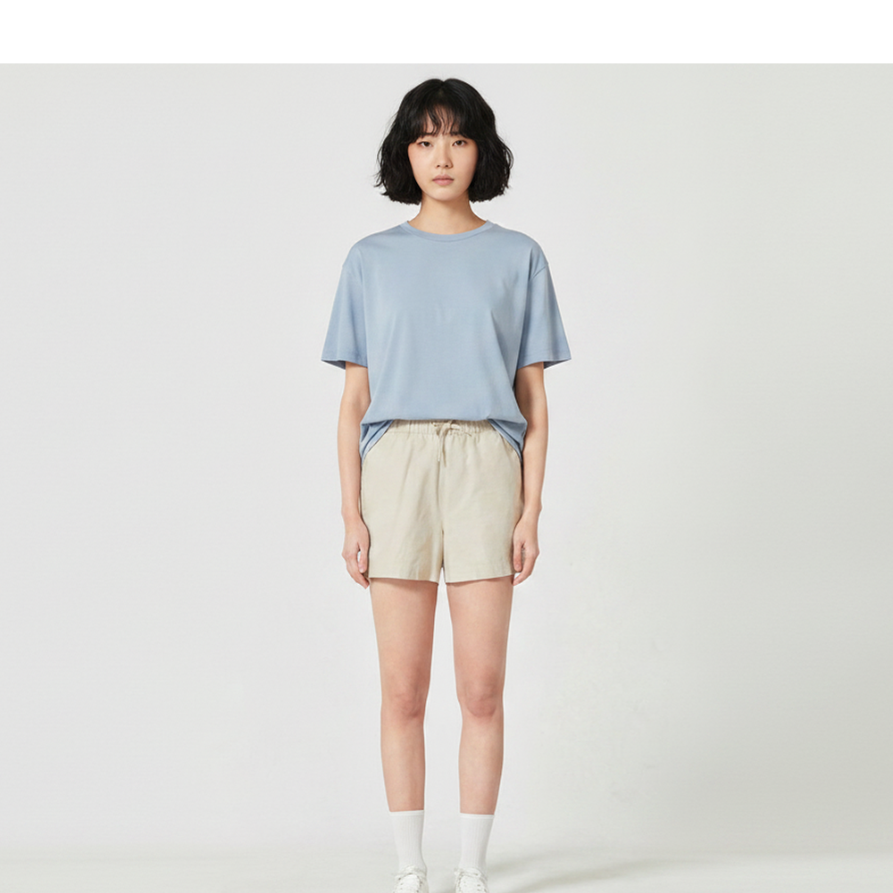 게스 여성 린넨 밴딩 쇼츠 OO2W9982