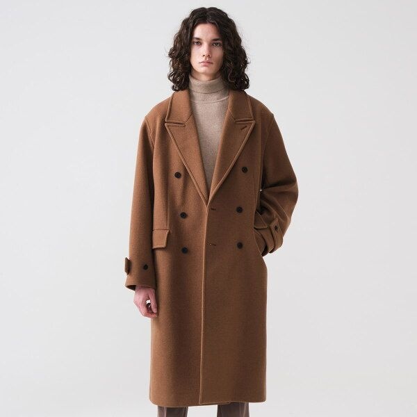 (주)에스티오 [에스티코(공식)] 더블 브레스티드 WOOL 코트_브라운 (오버핏)_SCTUD74OSH