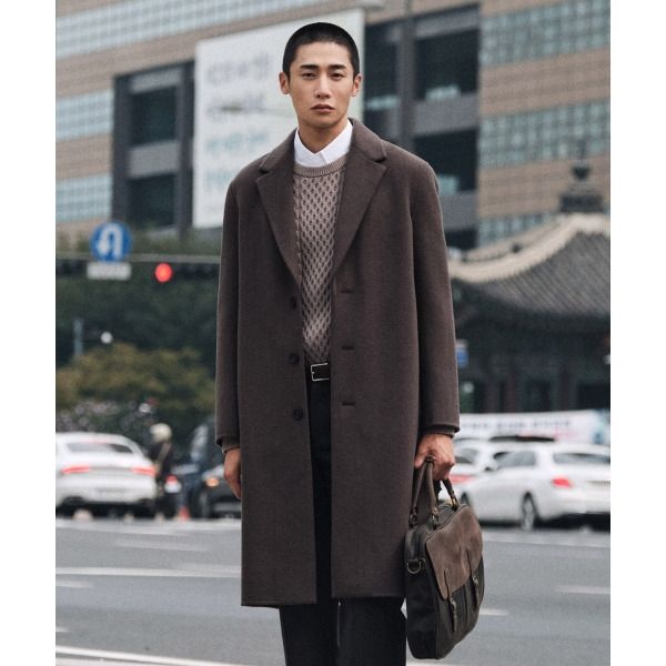 (주)에스티오 [에스티코(공식)] 핸드메이드 롱 체스터 코트_브라운 (세미 오버핏)_SCTVD72NSH