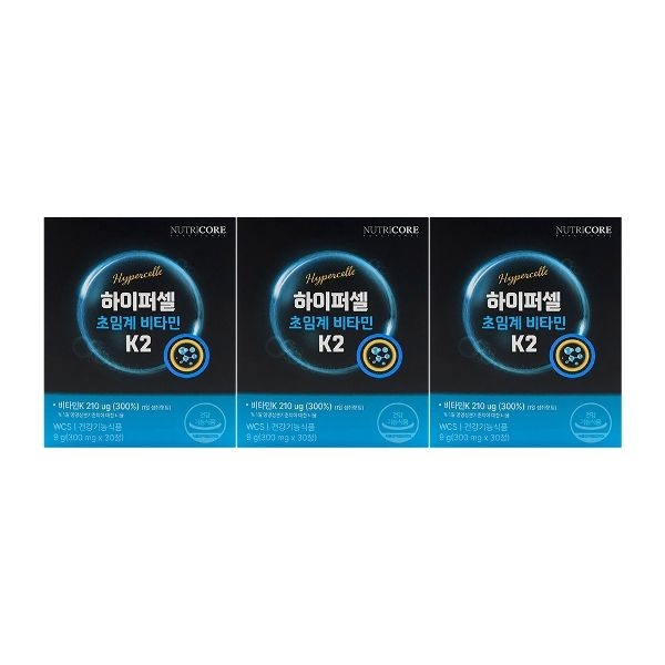 뉴트리코어 하이퍼셀 초임계 비타민 K2 300mg x 30정 x 3박...
