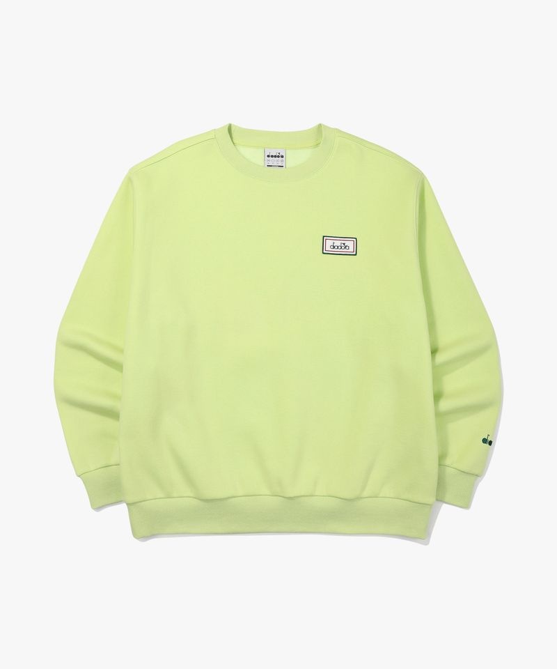 <매장정품> diadora 디아도라 Diadora 컴피 기모 맨투맨 LIME D4423LFS96LMS 1960098