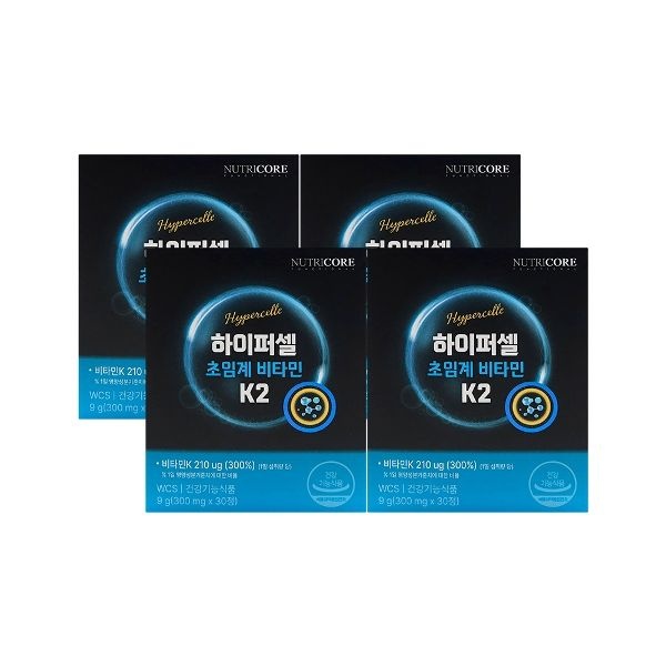 뉴트리코어 하이퍼셀 초임계 비타민 K2 300mg x 30정 x 4박스