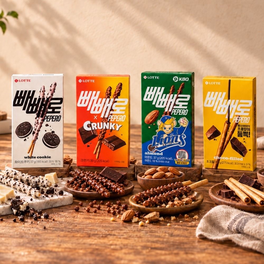 [온누리상품] 빼빼로 (아몬드10+크런키10+누드10+화이트쿠키10) 37g x 총 40개