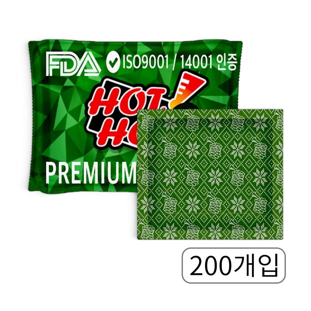 핫앤핫 핫앤핫 대용량 그린 군용 주머니 핫팩 160g 200개