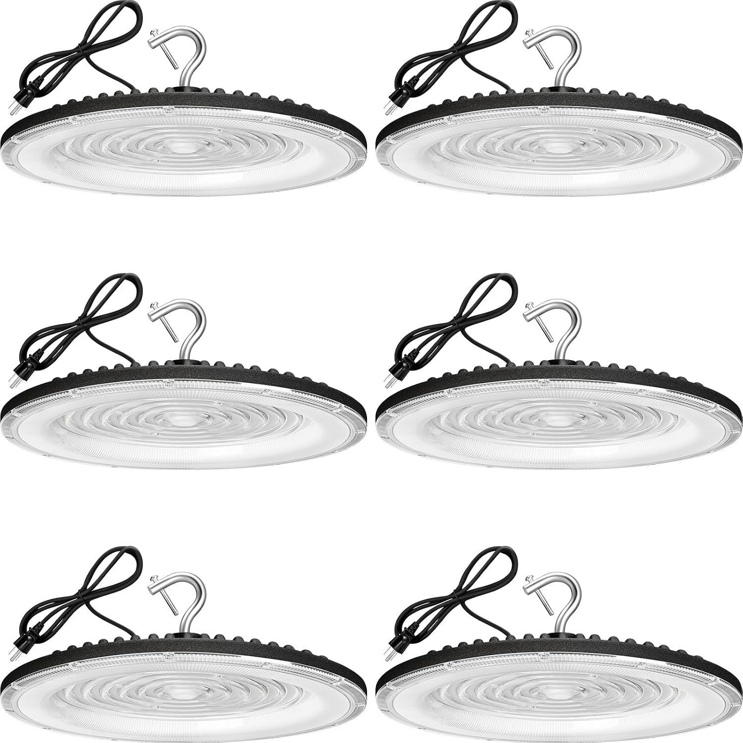 XYCN 300W UFO LED 하이베이 조명 120VAC 5000K 상업용 베이 IP66 방수 45050LM 1300W MH/S 플러그 에어리어 라이트