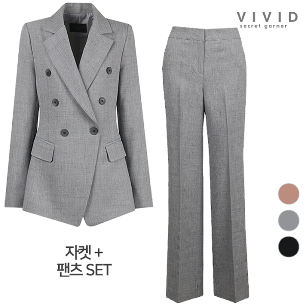 [패션플러스][비비드 시크릿가너]VIVID SET 여성 에브리 봄가을 정장자켓+팬츠 세트