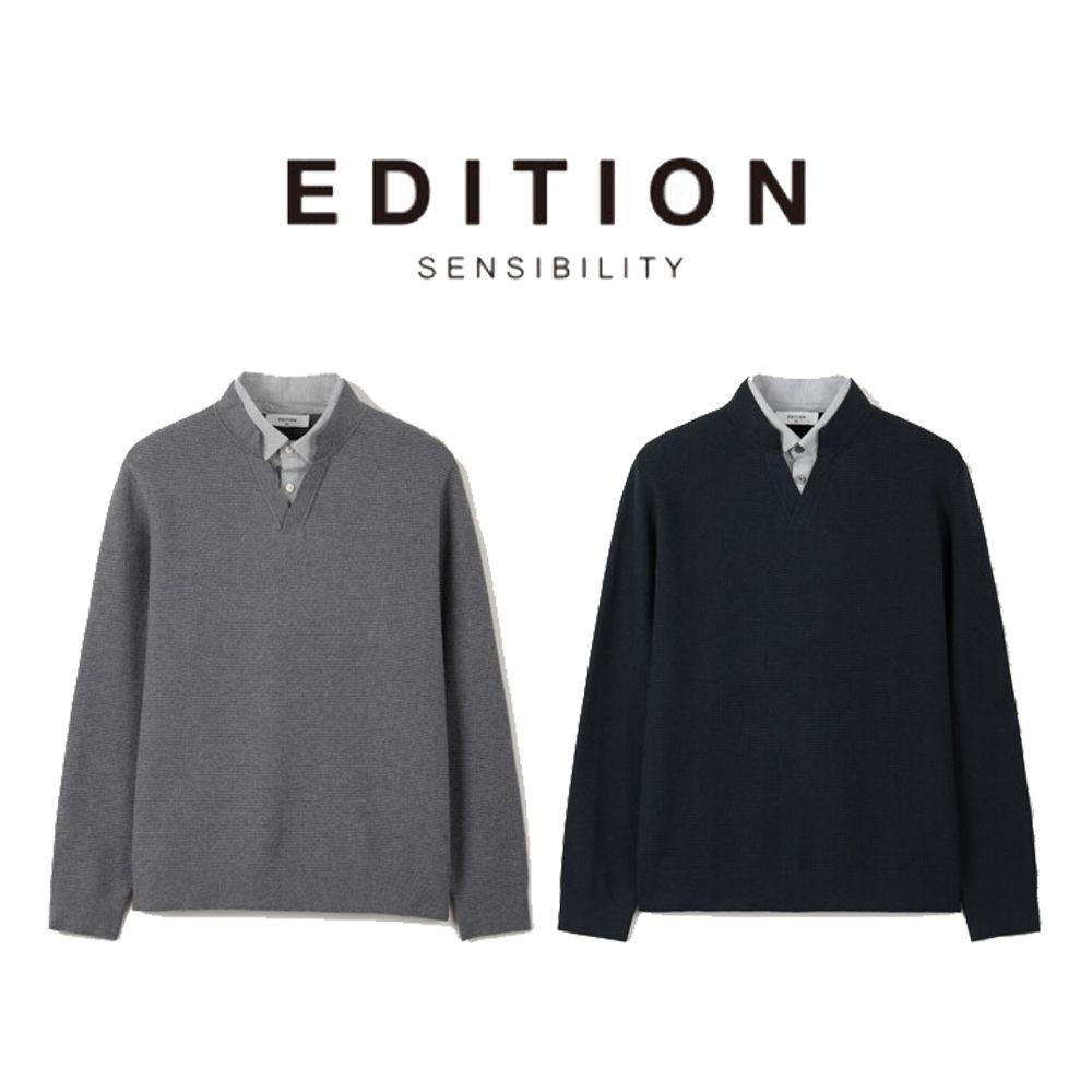 에디션 26 FW 남자추동니트 셔츠 레이어드 니트 2종 1택 NEH1EV1901 DR4488