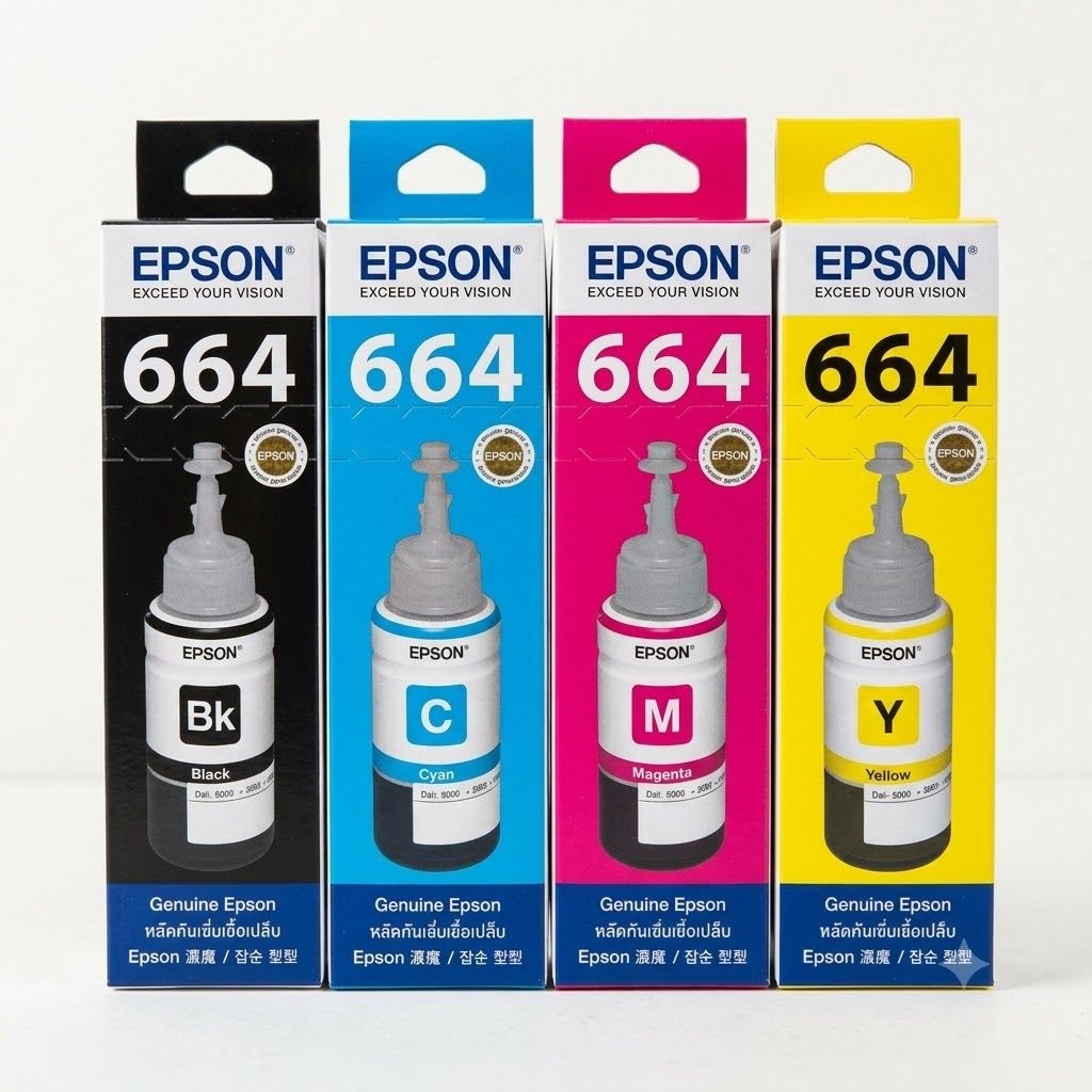 EPSON [온누리상품] 엡손 정품 664 잉크 T6641 검정 T6642 파랑 T6643 빨강 T6644 노랑 선택형