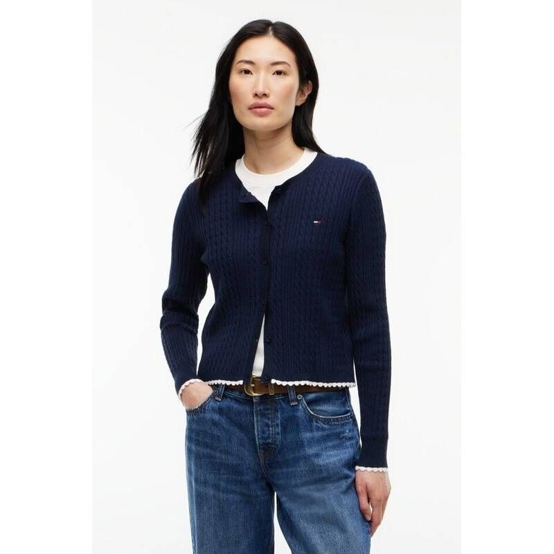 타미진스 <매장정품> TOMMY JEANS 타미진스 여성 케이블 크루넥 가디건 T32G7KCD17TWT1 T32G7KCD17TWT1-JSO 2108439