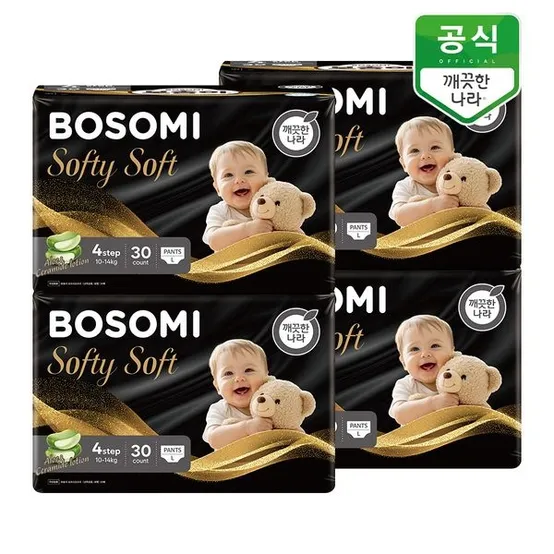 보솜이 소프티소프트 팬티 기저귀 4단계(10-14kg) 대형 30개입 x 4팩