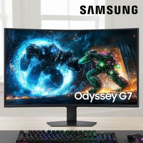 2025 삼성 오디세이 G7 G75F LS37FG750EKXKR 4K UHD 165Hz 커브드 게이밍 모니터, 92.7cm