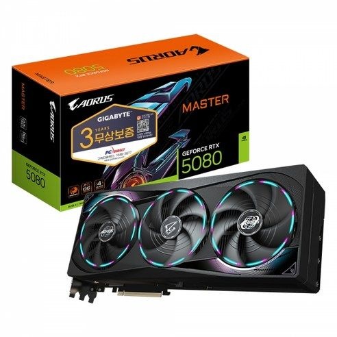 GIGABYTE AORUS GEFORCE RTX 5080 MASTER 어로스 마스터 D7 16GB 제이씨현 그래픽카드 VGA