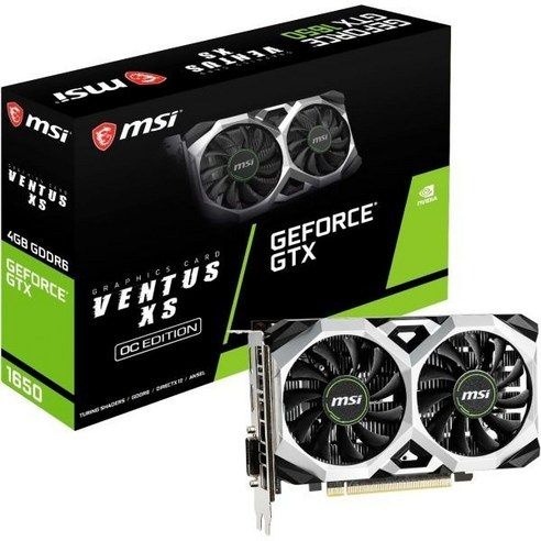 그래픽 카드 게이밍 성능향상 MSI GeForce GTX 1650 D6 Ventus XS OC 4GB GDDR6 1620MHz 128비트 PCI Express x16 3세대 디