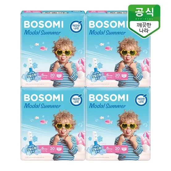 보솜이 모달썸머 팬티 기저귀 6단계(15-21kg) 점보형 20개입 x 4팩
