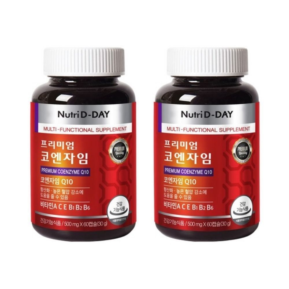 [오늘출발] 뉴트리디데이 프리미엄 코엔자임 Q10 500mg x 60캡슐, 2개
